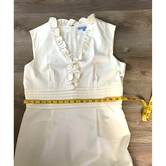 ANTONIO MELANI -WOMENS MIDI V-NECK RUFFLE BACK ZIP-UP CLOSURE DRESS SIZE 10 - Picture 5 of 6